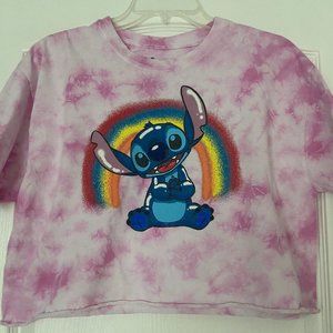 Lilo and Stitch cropped tie-dye T-shirt